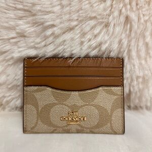 Coach Tan and Brown Card Holder